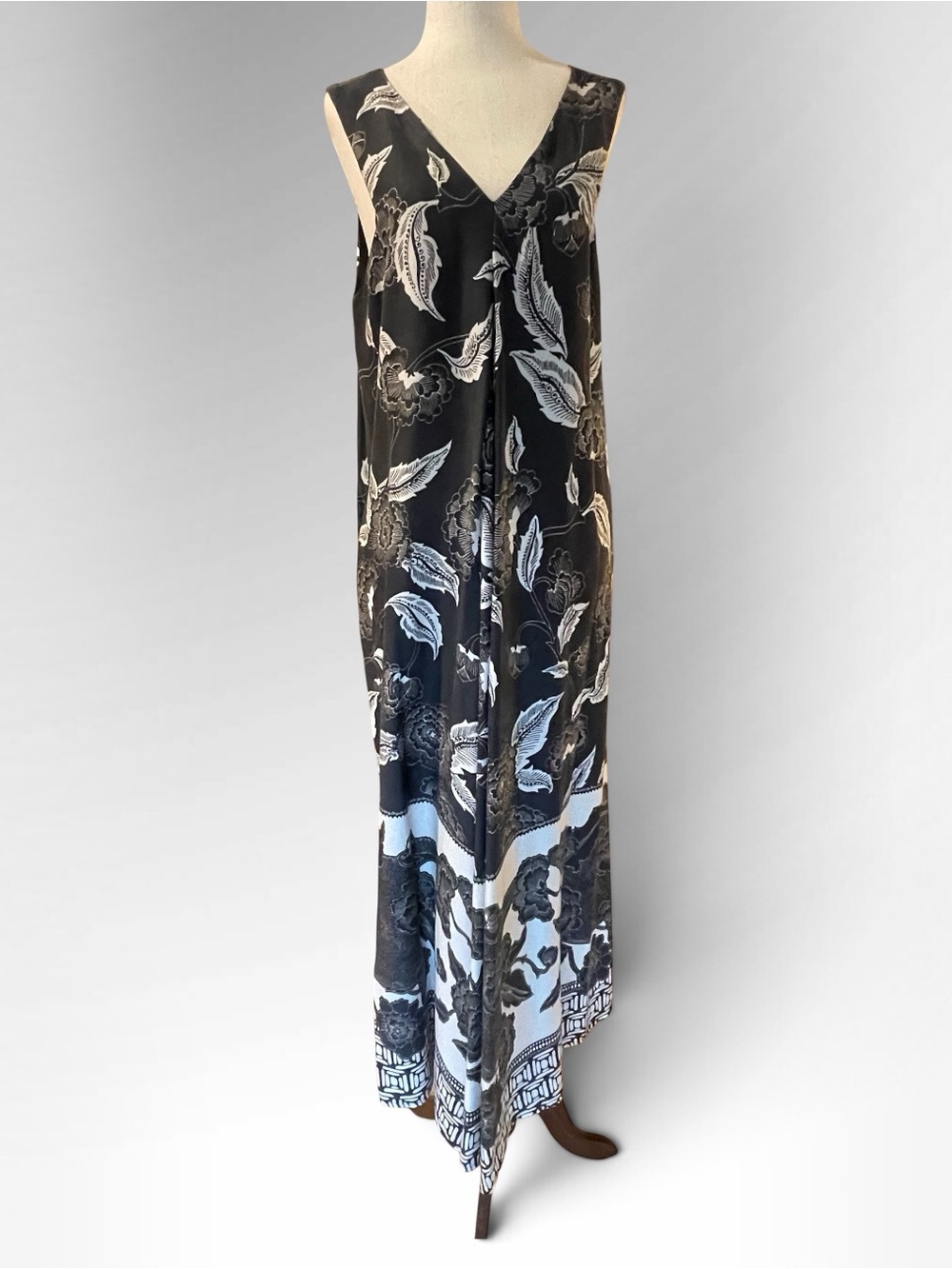 Anthropologie Floreat Maxi Dress Floral Border Print